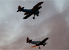 Boeing A75N1 Stearman (PT-17), PT-ZEH, de Eduardo Haupt, e Fairchild/Fbrica do Galeo 3FG (PT-19A Cornell), PP-HLB, do Aeroclube de Pirassununga. (02/08/2014)