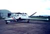 Fouga CM-170 Magister, PT-ZIS, logo aps chegar ao Brasil, quando ainda ostentava a matrcula norte-americana N705DM. (02/04/1997) Foto: Jnior JUMBO - Grupo Ases do Cu.