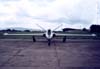Fouga CM-170 Magister, PT-ZIS, logo aps chegar ao Brasil, quando ainda ostentava a matrcula norte-americana N705DM. (02/04/1997) Foto: Jnior JUMBO - Grupo Ases do Cu.
