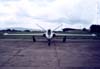 Fouga CM-170 Magister, PT-ZIS, logo aps chegar ao Brasil, quando ainda ostentava a matrcula norte-americana N705DM. (02/04/1997) Foto: Jnior JUMBO - Grupo Ases do Cu.