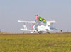 Grumman Showcat, PP-XDI, da wingwalking Marta Bognar e Pedrinho Melo, no taxiamento e volta ao ptio Charlie.