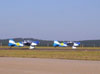 Ultraleves Rans S-10 do Hangar Del Cielo, da Argentina, pilotados por Cesar Falistocco e Gustavo Passano, correndo para decolar.