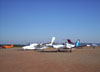 Aeronaves estacionadas no pátio Delta.