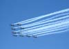 12 Embraer T-27 Tucano da Esquadrilha da Fumaa quebrando o recorde mundial em vo invertido.
