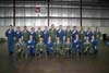 Oficiais do EDA, com o macaco verde, ao lado dos oficiais dos Thunderbirds, Esquadro de Demonstrao Area da USAF, Fora Area Norte-americana, em Dayton, Ohio, Estados Unidos. (24/07/2007) Foto: Suboficial Waldemar Prieto Jnior, fotgrafo do Esquadro de Demonstrao Area.