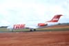 Fokker 100 da TAM, PT-MQP, fabricado em 1993, aeronave que voou com as cores da China Eastern Airlines at 1999, quando passou a fazer parte da frota da TAM at 2007, ano em que passou a voar pela Iran Aseman Airlines, taxiando em direo  pista 02/20.