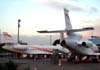 A partir da esquerda, o Dassault Falcon 2000LX, N151EX, e o Dassault Falcon 900EX, F-HBDA. (15/08/2008)