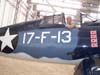 O Stocco, responsvel pela restaurao das aeronaves, sentado no cockpit do Vought F4U-1 Corsair. (12/10/2006)