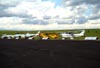 Aeronaves estacionadas no ptio Alpha do aerdromo do Broa.